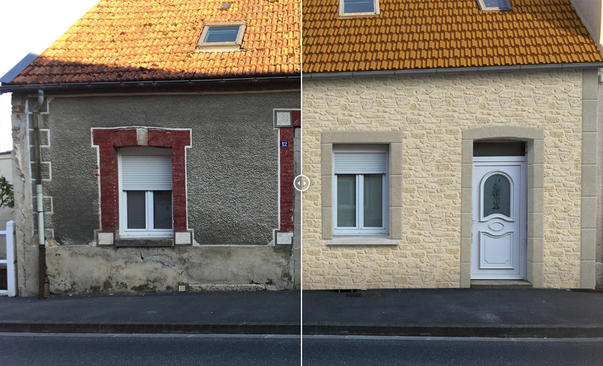 Exemple rénovation façade avant/après